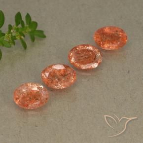 Gemme di Pietra solare zenzero arancia naturale da 3.26 ct, Ovale, Traslucido