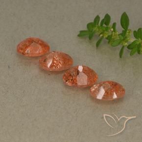 Gemme di Pietra solare zenzero arancia naturale da 3.26 ct, Ovale, Traslucido