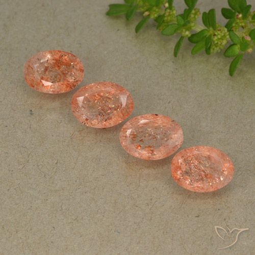 3.37ctw Naturale Arancione rossastra Pietra solare, Ovale, Traslucido