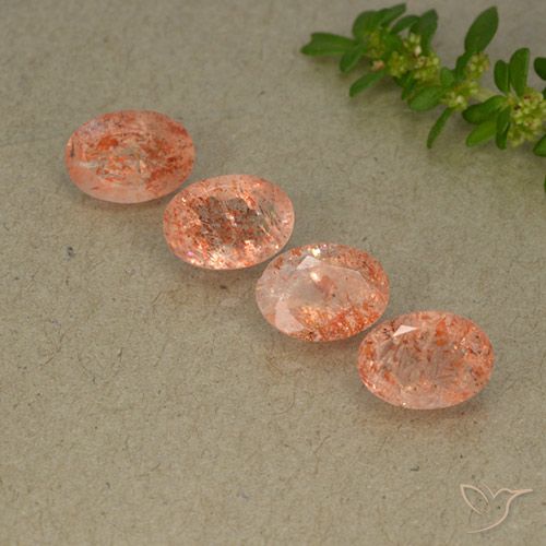 3.36ctw Naturale Arancio medio-chiaro Pietra solare, Ovale, Traslucido