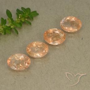 Gemme di Pietra solare Cantalupo Arancia naturale da 2.97 ct, Ovale, Traslucido