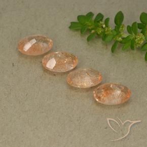 Gemme di Pietra solare Cantalupo Arancia naturale da 2.97 ct, Ovale, Traslucido
