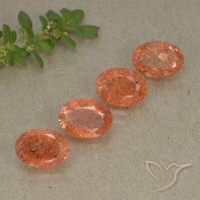 Gemme di Pietra solare Pompelmo Arancia naturale da 2.81 ct, Ovale, Traslucido