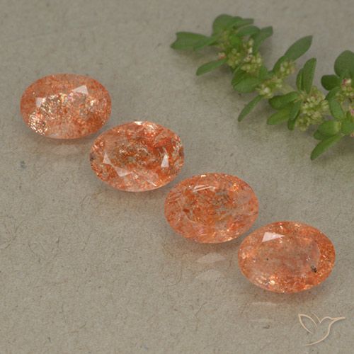 2.95ctw Naturale Pompelmo Arancia Pietra solare, Ovale, Traslucido
