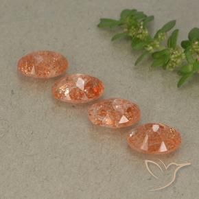 Gemme di Pietra solare Pompelmo Arancia naturale da 2.95 ct, Ovale, Traslucido