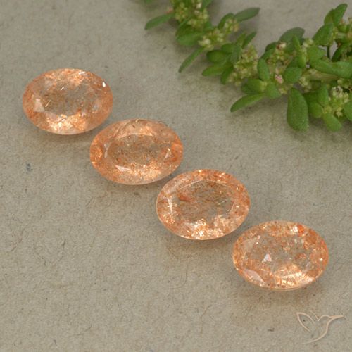 2.94ctw Naturale Arancione chiaro Pietra solare, Ovale, Traslucido