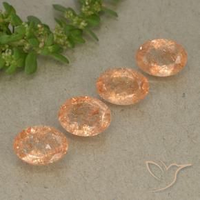 Gemme di Pietra solare Arancione chiaro naturale da 2.94 ct, Ovale, Traslucido