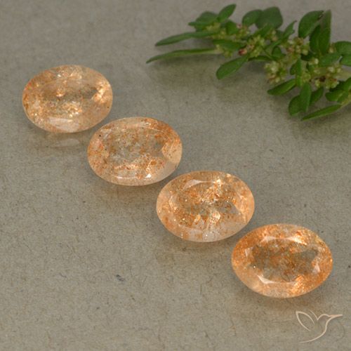 3.62ctw Naturale Arancione chiaro Pietra solare, Ovale, Traslucido