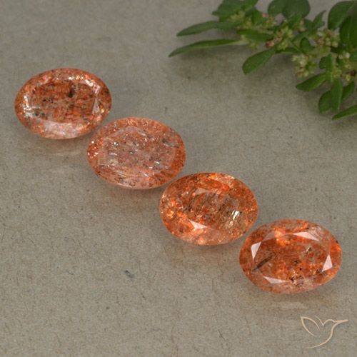 3.06ctw Naturale Arancio Medio Pietra solare, Ovale, Traslucido