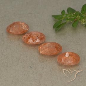 Gemme di Pietra solare Arancio Medio naturale da 3.08 ct, Ovale, Traslucido