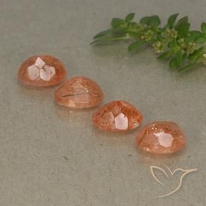 Gemme di Pietra solare Arancione rossastra naturale da 3.58 ct, Ovale, Traslucido