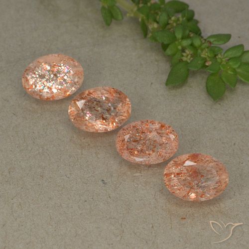 3.39ctw Naturale Arancio tigre chiaro Pietra solare, Ovale, Traslucido