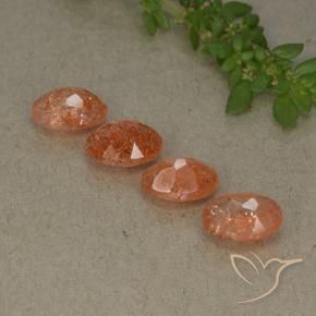 Gemme di Pietra solare Pompelmo Arancia naturale da 3.22 ct, Ovale, Traslucido