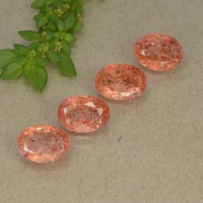 Pietra del sole naturale arancione da 2,78 ct, taglio ovale, traslucido