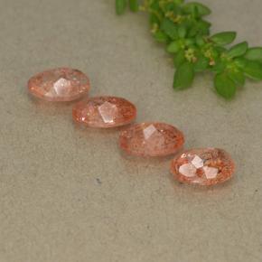 Pietra del sole naturale arancione da 2,78 ct, taglio ovale, traslucido
