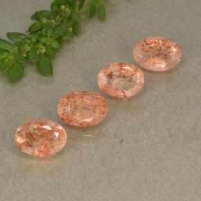 Pietra del sole naturale arancione da 3,36 ct, taglio ovale, traslucido