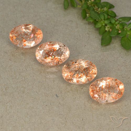 3.25ctw Naturale Arancione chiaro Pietra solare, Ovale, Traslucido