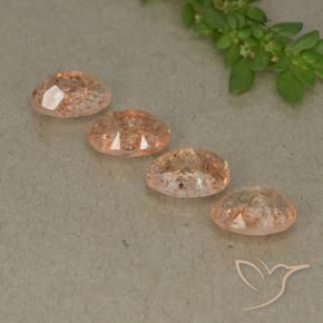Gemme di Pietra solare Arancione chiaro naturale da 3.25 ct, Ovale, Traslucido