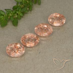 Gemme di Pietra solare Arancione chiaro naturale da 2.78 ct, Ovale, Traslucido