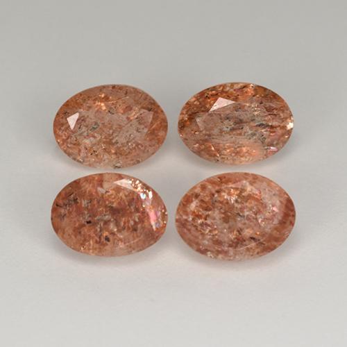 Gemme di Pietra solare Arancione naturale da 3.56 ct, Taglio ovale, Traslucido