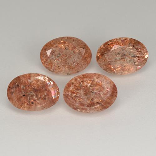 Gemme di Pietra solare Arancione naturale da 3.56 ct, Taglio ovale, Traslucido