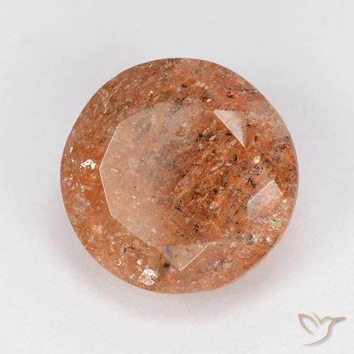 Pietra del sole naturale arancione da 6,01 ct, taglio rotondo, traslucido