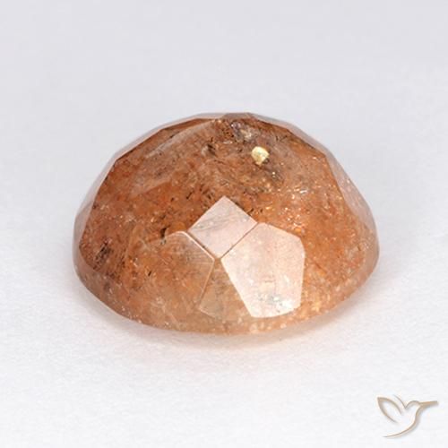 Pietra del sole naturale arancione da 6,01 ct, taglio rotondo, traslucido