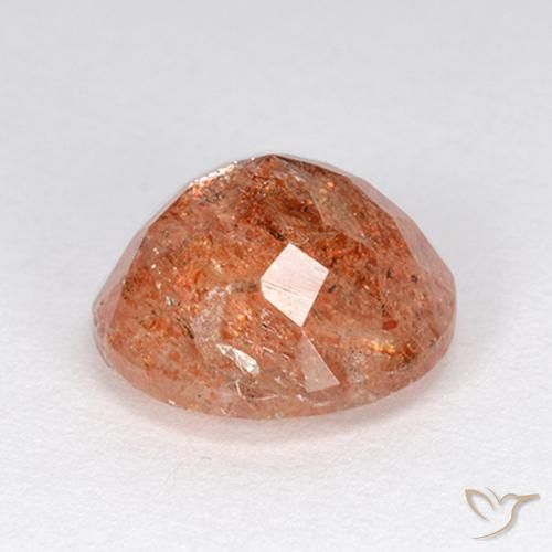 Pietra solare Arancione rossastra naturale da 4.69 ct, Rotondo, Traslucido