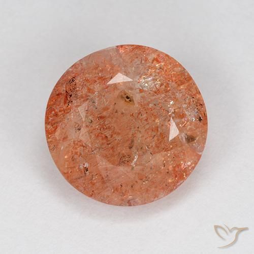 4.55ct Naturale Pompelmo Arancia Pietra solare, Rotondo, Traslucido