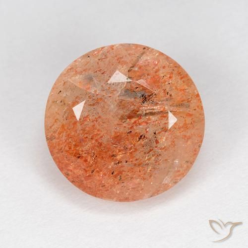 5.13ct Naturale Arancio medio-chiaro Pietra solare, Rotondo, Traslucido