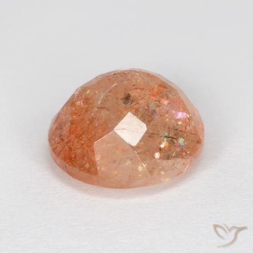 Pietra solare Arancio medio-chiaro naturale da 5.13 ct, Rotondo, Traslucido
