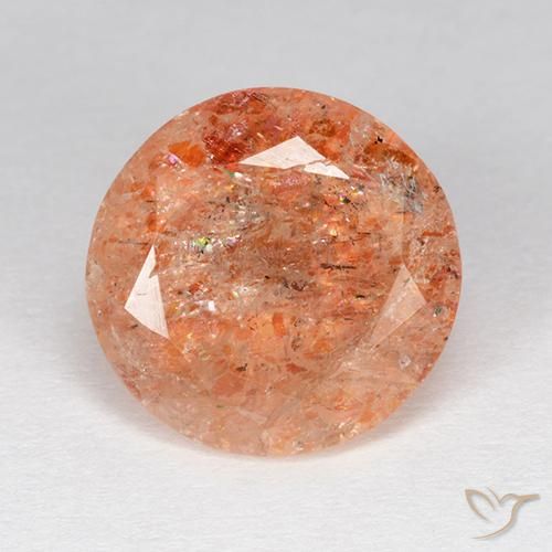4.06ct Naturale zenzero arancia Pietra solare, Rotondo, Traslucido