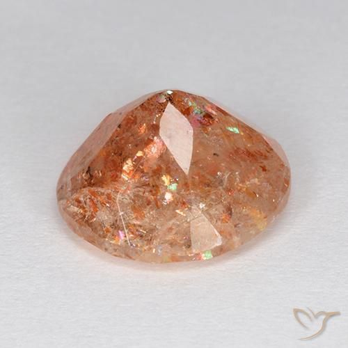 Pietra solare zenzero arancia naturale da 4.06 ct, Rotondo, Traslucido