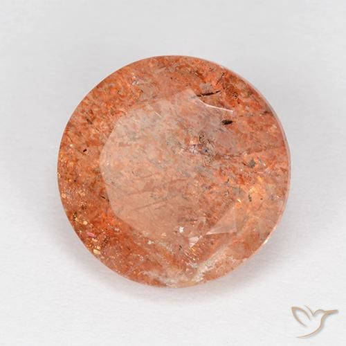 Pietra solare zenzero arancia naturale da 4.21 ct, Rotondo, Traslucido