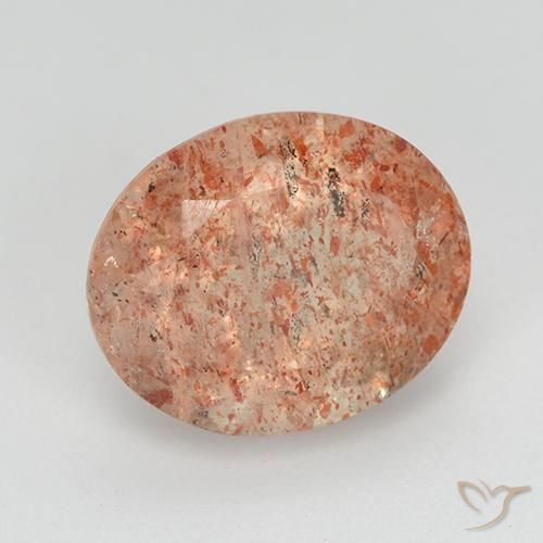 Pietra solare Arancione rossastra naturale da 3.49 ct, Ovale, Trasparente
