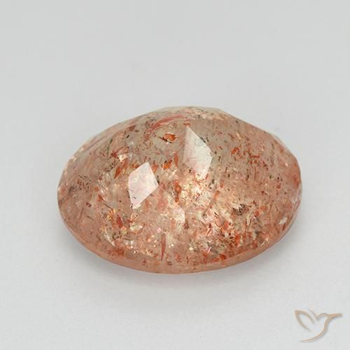 Pietra solare Arancione rossastra naturale da 3.49 ct, Ovale, Trasparente