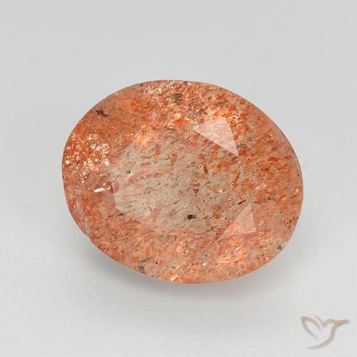Pietra solare zenzero arancia naturale da 3.34 ct, Ovale, Trasparente