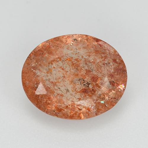 Pietra del sole naturale arancione da 3,32 ct, taglio ovale, trasparente