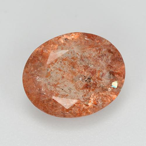 Pietra del sole naturale arancione da 3,32 ct, taglio ovale, trasparente