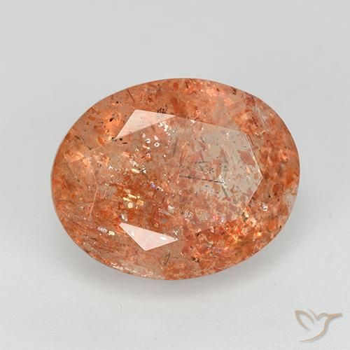 Pietra solare Arancio Medio naturale da 3.84 ct, Ovale, Trasparente