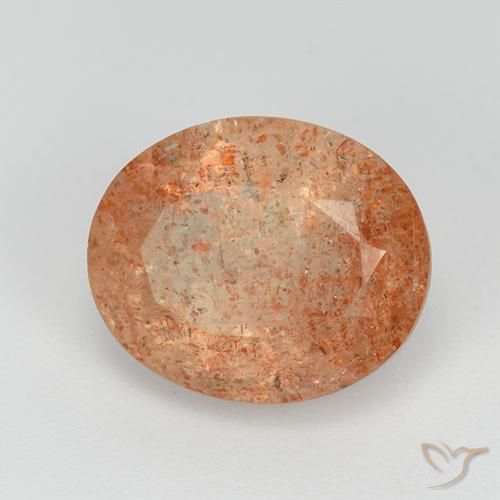 Pietra solare Arancio Medio naturale da 3.37 ct, Ovale, Trasparente