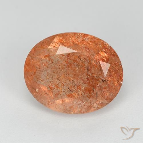 Pietra solare Arancio caldo naturale da 3.51 ct, Ovale, Trasparente