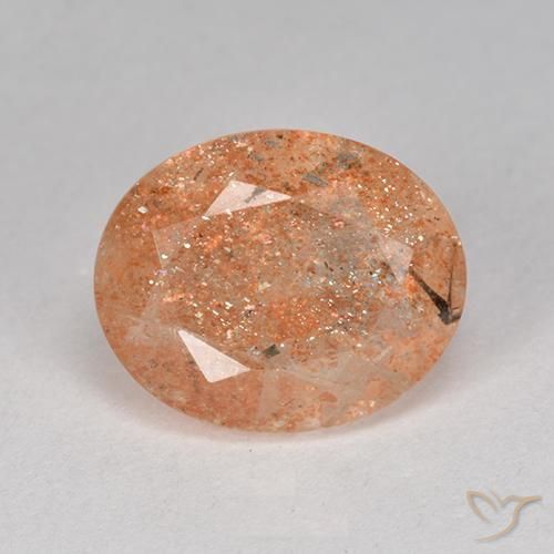 3.73ct Naturale Arancione chiaro Pietra solare, Ovale, Traslucido