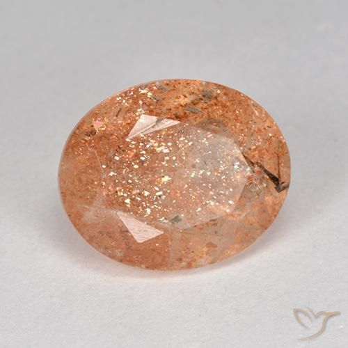 Pietra solare Arancione chiaro naturale da 3.73 ct, Ovale, Traslucido