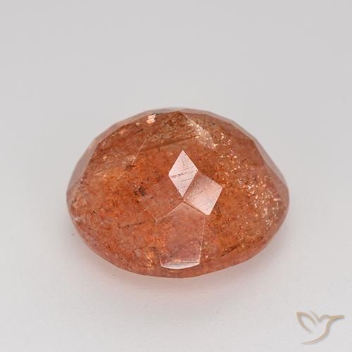 Pietra solare Arancione rossastra naturale da 5.97 ct, Rotondo, Traslucido