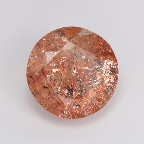 Pietra solare Rosso medio naturale da 3.67 ct, Taglio rotondo, Traslucido