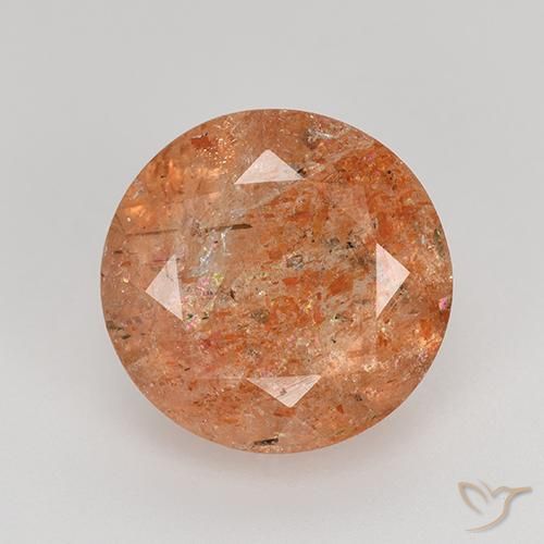 4.17ct Naturale Arancio Medio Pietra solare, Rotondo, Traslucido
