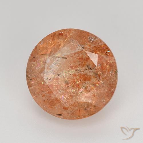 Pietra solare Arancio Medio naturale da 4.17 ct, Rotondo, Traslucido