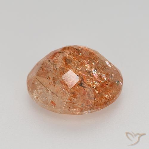 Pietra solare Arancio Medio naturale da 4.17 ct, Rotondo, Traslucido