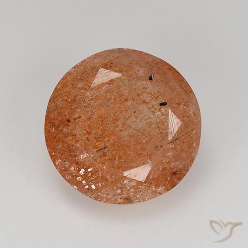 5.92ct Naturale Pompelmo Arancia Pietra solare, Rotondo, Traslucido